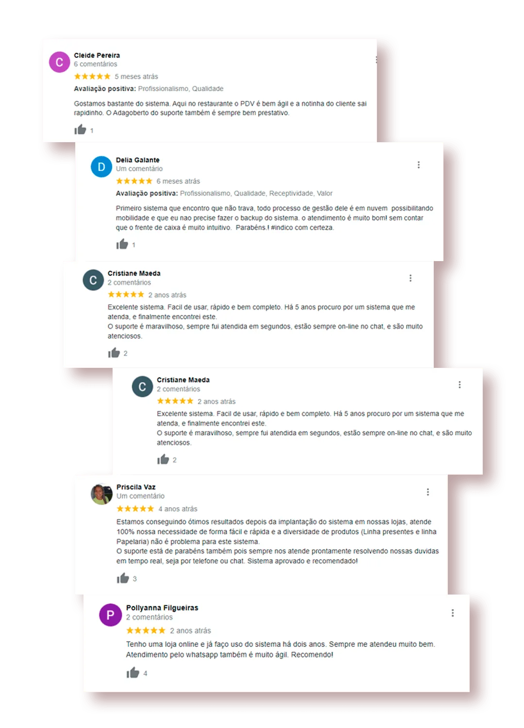Depoimentos de clientes satisfeitos com o sistema GranMoney